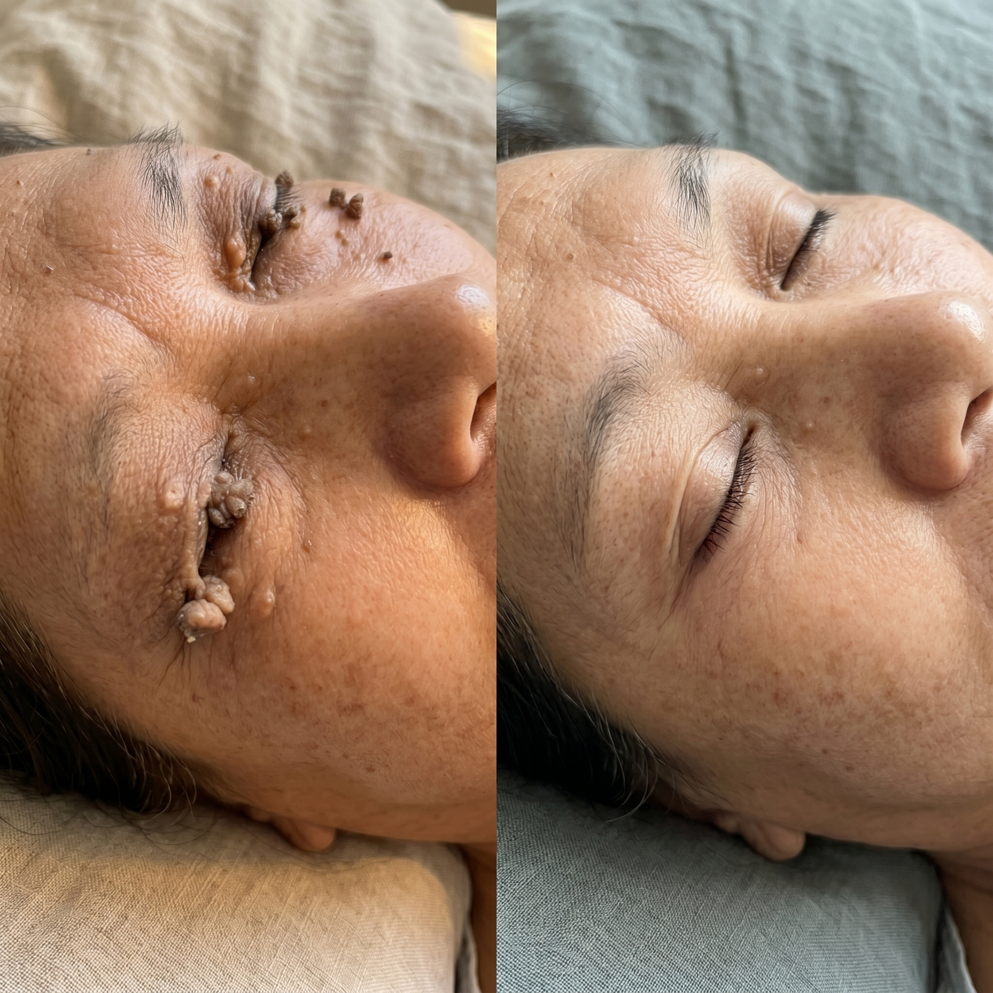 Emma eyelid skin tags before and after